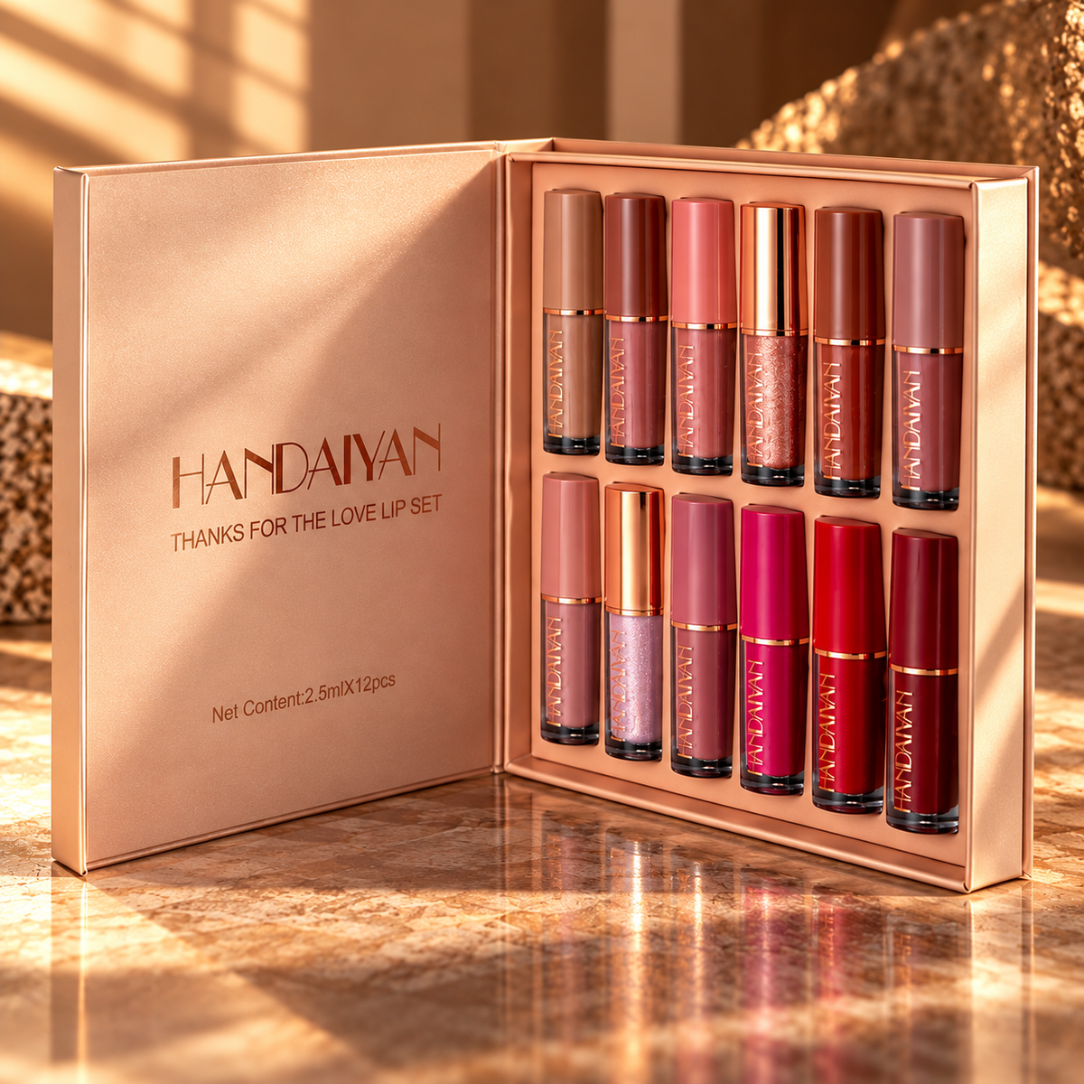 12-Shade Velvet Matte Liquid Lipstick Set