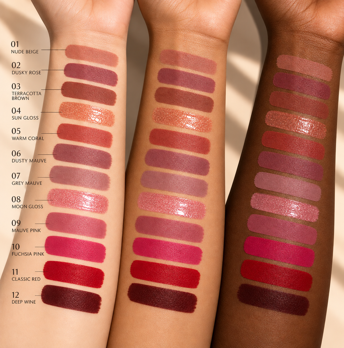 12-Shade Velvet Matte Liquid Lipstick Set
